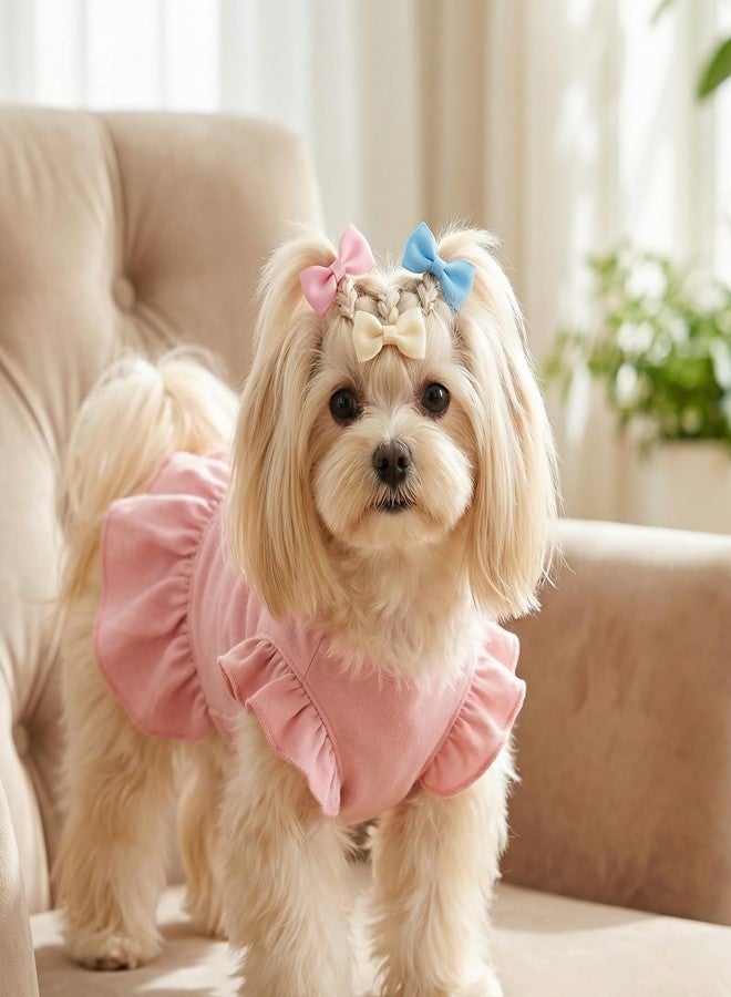 Zelphvt 40 Pcs Puppy Bows Small Size with Rubber Bands Dog Hair Bows Pet Puppy Hair Bow for Grooming Yorkie Doggies Puppys - Image 4